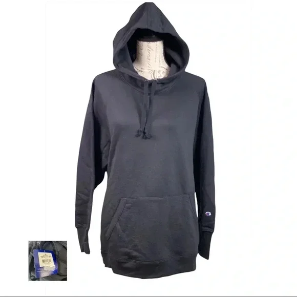 CHAMPION NWT Black Plus Size Powerblend Fleece Hoodie - Picture 6 of 12
